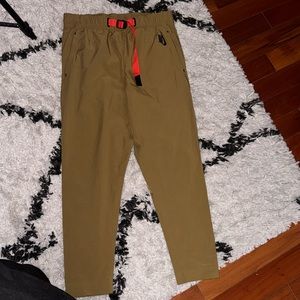 Nike small khaki red stretch pants with red belt